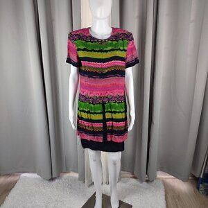 K.C. Spencer Vintage Multi Color Pattern Dress Size 12P